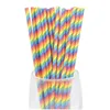 Other Event Party Supplies 2550pcs Foil GoldSilver Disposable Drinking Paper Straws Rainbow For Birthday Wedding Deco Christmas 230822