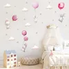 Wall Stickers Cute Bunny Balloon for Kids Rooms Girls Baby Room Decoration Cartoon Height Measure Growth Chart Wallpaper Vinyl 230822