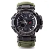 Orologi da polso uomini orologi digitali sport militari Compass Sopravvivenza all'aperto Orologio impermeabile Masculino Cinta Metrica