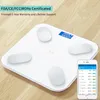 Balances de poids corporel Balance Bluetooth de salle de bains Balance électronique intelligente de pesée au sol Affichage LED Analyseur de téléphone portable connecté 230821