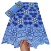 KY-5096 Tissu de dentelle de voile suisse brodé avec strass 5 + 2 mètres Tissu de coton multicolore Été Dames Occasion Vêtements Banquet Fête Africaine en vente