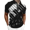 Herrpolos musikalnot 3D -tryck Polo -skjortor för män Summer Piano Graphic Casual Short Sleeve Golf Overdized Clothing 5xl 230821
