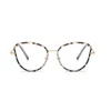 Óculos de sol Classics Design Black White Lady Cat Eye Metal Metal Frame