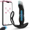 Adult massager Vibrating Butt Plug Thrusting Anal Vibrators App Wireless Remote for Men Ass Prostate Massager with Cock Ring
