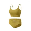 Outfit da yoga Donne sexy reggiseno senza soluzione di continuità set di mutandine a bassa vita a bassa bralette lingerie brassere brassere biancheria intima senza schienale