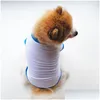 Vêtements pour chiens Sublimation vierge Chemise pour animaux de compagnie Coton Chiot blanc Chemises XS-L Chiens T-shirt d'été Gilet Drop Livraison Maison Fournitures de jardin Dhyc0