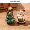 Obiekty dekoracyjne figurki miniaturowe żywice świąteczne rodzina małe zwierzęcy drzewo bałwana Elk Santa Claus Ozdoby 230822