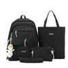 School Bags 4Pcs Set Backpacks For Student Bag Girls Multifunctional Handbag Large Capacity Girl's Pencil