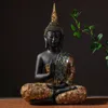 Декоративные предметы статуэтки большая статуя Будды Таиланда Буда Будда скульптура зеленая смола ручной работы ручной работы буддизма. Статуэтка медитация дома 230821