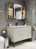 Badtillbehör Set Light Luxury Badrumsskåp i kombination med modern och enkel tvättplats