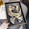 Scarves Print Striped Skinny Hair Scarf For Women Spring Fashion Neck Tie Femal Headband Wrist Foulard Ribbon Bandana 230821