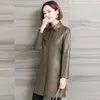 Veste en cuir de mouton naturel pour femme, Trench-Coat véritable, Long, printemps, vêtements d'extérieur automne, LWL1484