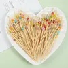 Other Event Party Supplies 100Pcs White Pearl Bamboo Food Fruit Picks Wedding Disposable Cake Dessert Cocktail Sticks Buffet Cupcake Toothpick Skewer 230822