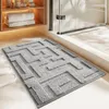 Tapis de bain Tapis de bain en peluche solide Tapis de salle de bain en microfibre épaisse avec support antidérapant Douche absorbante Sensation de pied semblable à un nuage