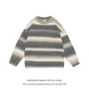 Men s hoodies tröjor Autumn Winter Stripe Rainbow Color Chic High Streetwear Men tröja Skjorta unisex par kvinnliga tröja pullover casual hiphop 230821