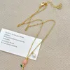 Kedjor tulpan kvinna halsband kedja långa kvinnor halsband smycken damer unisex hänge guld färg klassisk europeisk zink legering krage