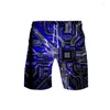 Shorts masculinos chip eletrônico mass de banho de banho de banho praia tábua de praia executando impressão 3d nadar com calças curtas roupas de banho