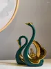 Vase Light Luxury High-End Ceramic Swan Decoration TV Cabinet HouseWarmingギフト