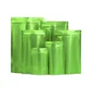 Förpackningspåsar grossistmattgrön aluminiumfolie stand up väska grepp tätar tårning hak