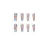 Faux ongles 24 pièces/boîte bleu cercueil outil de manucure couverture complète pointes d'ongles portables longue pointe de ballerine faux