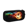 Learning Toys Kawaii Soccer Ball Flames Pencil Case for Girls Boys Large Storage Football Flaming Pencil Bag School Supplies