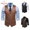 Män västar mens smala passform formell mocka väst hipster vintage svart klänning midja män party tuxedo kostym gilet homme