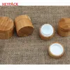 Förvaringsflaskor 5g 10g trälåda kosmetisk behållare bambu burk med lock 30 ml/50 ml/100 ml glaslock