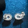 Stud Earrings Selling Delicate 925 Silver Needle Dazzling Water-drop Clear CZ Small Women Wedding Jewelry Brincos