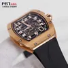 Swiss Richarmilles Automatiska klockor Luxury Mechanical Sports Wristwatch RM067 Ultra Thin Mens Watch 18K Rose Gold Black Dial Date Display Automatisk mekaniker HBUS