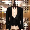 Herrenanzüge Single Breasted Clothing Jacket Jacke Weste Hosen 3-teilige Set Slim Fit Anzug Lampe Voll elegante Hochzeit 2023