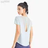 Desginer Aloo Yoga t-shirt Hardloopshirt Korte mouw Los Dun Hol Mesh Ademend Sport Top Fitness Sneldrogend pak voor dames