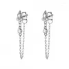 Orecchini per borchie Catena di geometria per la moda d'argento femminile Crystal Piercing Trago Earing Regali all'ingrosso KBE488