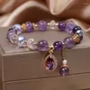 Braccialetti di fascino delicati zirconi viola che brillano bracciale femminile di perle a ciondolo per alghe vintage sister studente