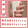 Faux ongles rose amour coeur faux presse sur court réutilisable avec des dessins ensemble artificiel Kawaii Tipsy Stick-on conseils Art