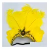 Other Event Party Supplies Feathered Dance Headband - Ostrich Plumes Rhinestones Water Drill Hoop For Belly Halloween Christmas Dr Dh8Wu