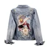 Dames jassen herfst denim jas met lange mouwen overjas losse driedimensionale knop parels uit het delerige jeans 230822