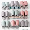 Storage Holders Racks Mti Foldable Bathroom Slippers Shelf Holder Wall Mounted Drain Shoes Rack Organizer Drop Delivery Home Garde Dhec7