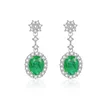 Brincos de garanhão temperamento elegante 925 Sterling Silver Emerald Emerald Turmaline noivado Long para presente