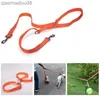 Dog Collars Leashes Diving cloth Padded Dog Leash Double Head two dog Leashes P chain Collar Adjustable Long Short rope Dog running Training Leads HKD230822