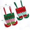 Decorazioni natalizie pantaloni in tessuto non intrecciato Pantaloni elfo Stock Candy Borse Kids X-Mas Decorazione per feste Ornament regalo ZA5052 Droplese Drop Delivery Dhwdo