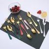 Spoons Salad Dessert Scoop Fork Set Stainless Steel Gold Rice Soup Spoon Cutlery Teaspoon Dinnerware