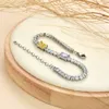 Pulseras con dijes Princesa Corte Cubic Zirconia Pulsera de tenis para mujer Corazón Cuadrado Redondo CZ Cadena de clip de papel Acero inoxidable ajustable 230821