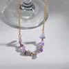 Choker Fashion Jewelry Women Natural Crystal Stone Amethyst Beads Necklace Turquoise