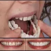 Favor de fiesta 1 par de dientes falsos de silicona Cubierta de dientes falsos superiores Sonrisa Cuidado de la dentadura Blanqueamiento de plástico oral283B