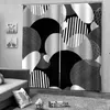 Curtain Modern Home Decoration Blackout 3D Stereoscopic Black And White Curtains Windproof Thickening Fabric