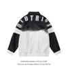 Kvinnorjackor Spring Autumn Letter Brodery Patchwork Pu Leather Motorcykeljacka unisex Women Baseball Bomber Coat Varsity Men 230826