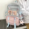 Torby szkolne japońskie uczniowie plecak Kontrast Kolor Preppy w stylu szkolnym z wisiorkiem HARAJUU CANVAS HIGH School Girls Bookbag 230822
