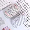 Learning Toys New Brief Grid Student Double-layer Pencil Case School pen Case for Girls Boys Stationery Large canvas Pencil Bag estojo