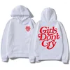 Autumn Winter Hip Hop Girls Don't Cry Uomini Domenne Domenne Feece Oversized Hoody Teen Coppia di abbigliamento cappotto