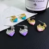 Top designer MiuMiu Earrings Fashion Mini Sugar Glaze Love Lock Cream Versatile Valentine's Day gift high quality light luxury Jewelry Accessories